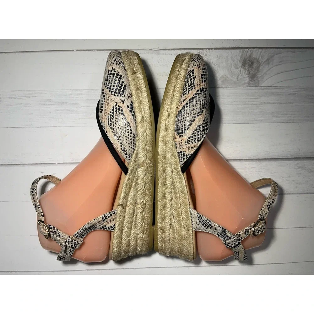 Eric Michael Leather Espadrilles‎ Emily Python Black and Tan Snake Print… - Picture 4 of 9
